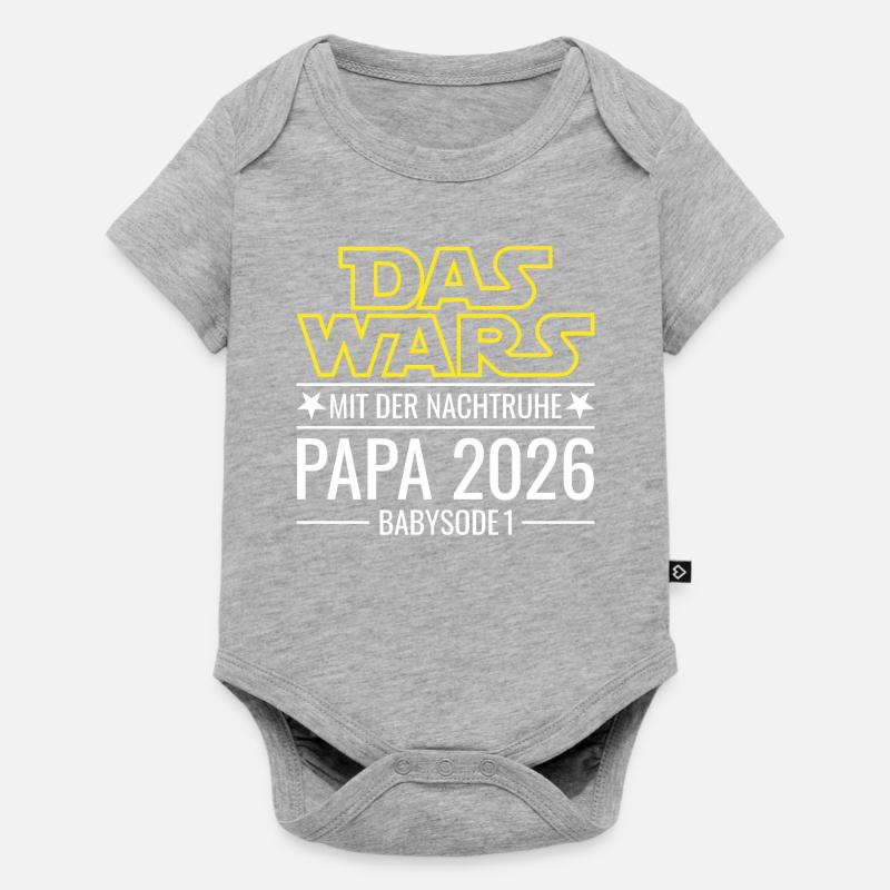 Papa 2026 - Das wars mit der Nachtruhe Babysode 1 - Baby Premium Kurzarmbody - Grau meliert