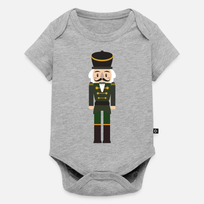 Weihnachtspullover Nussknacker - Baby Premium Kurzarmbody - Grau meliert