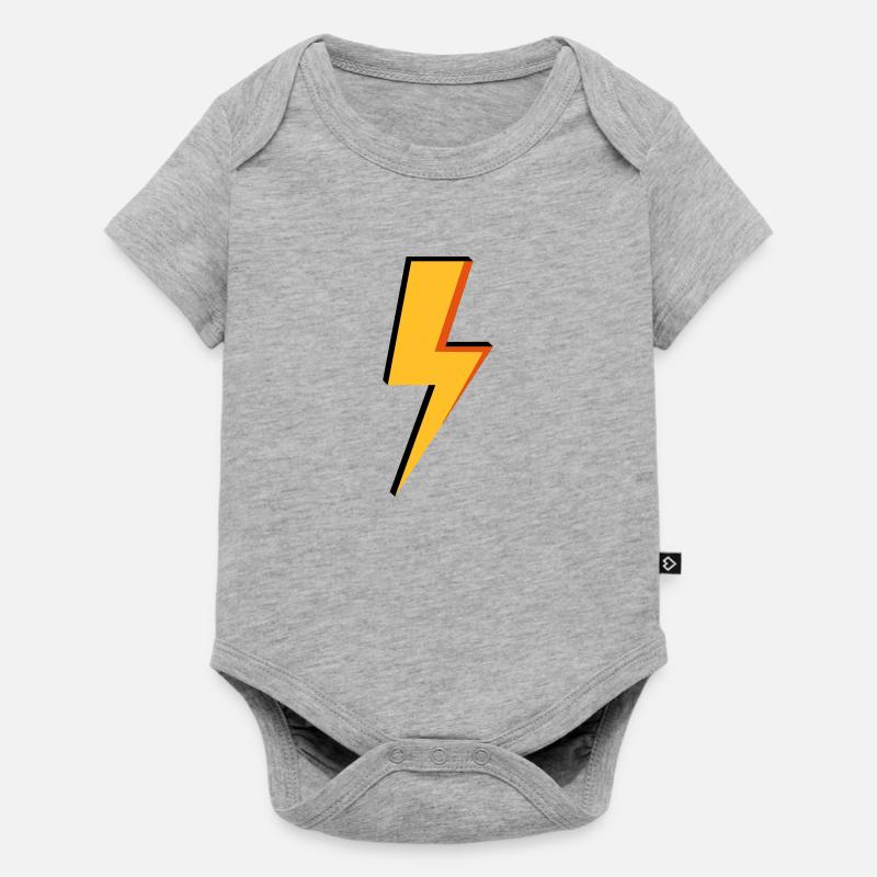 Blitz - Leistung - Strom - Baby Premium Kurzarmbody - Grau meliert