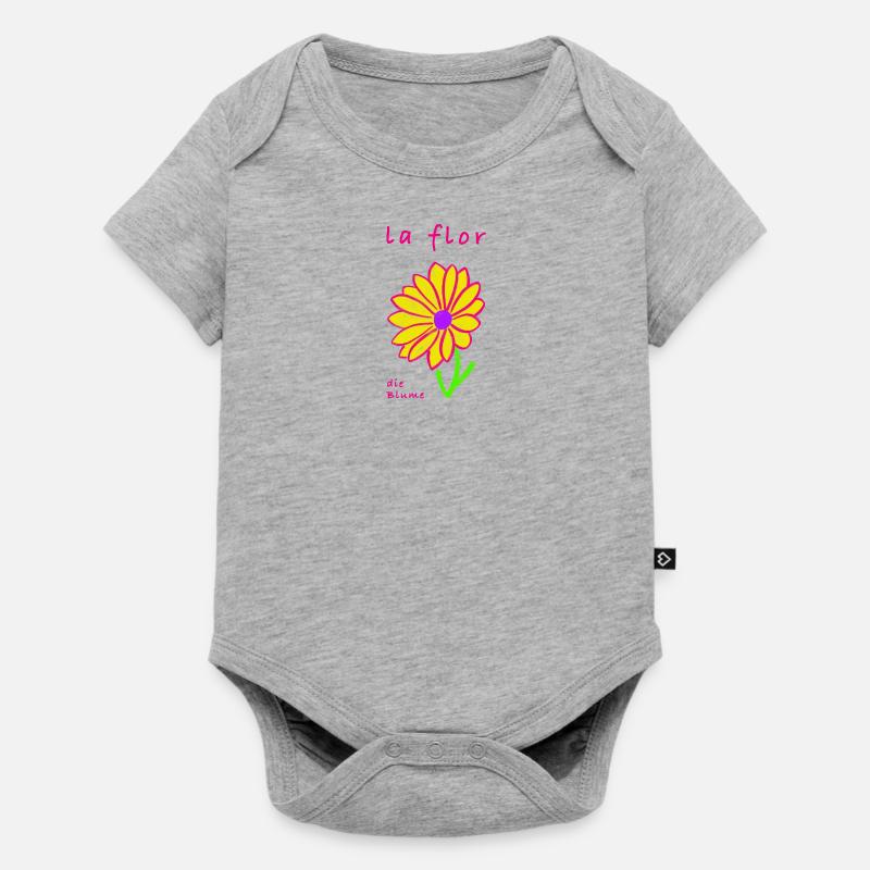 Die Blume auf Spanisch - Baby Premium Kurzarmbody - Grau meliert