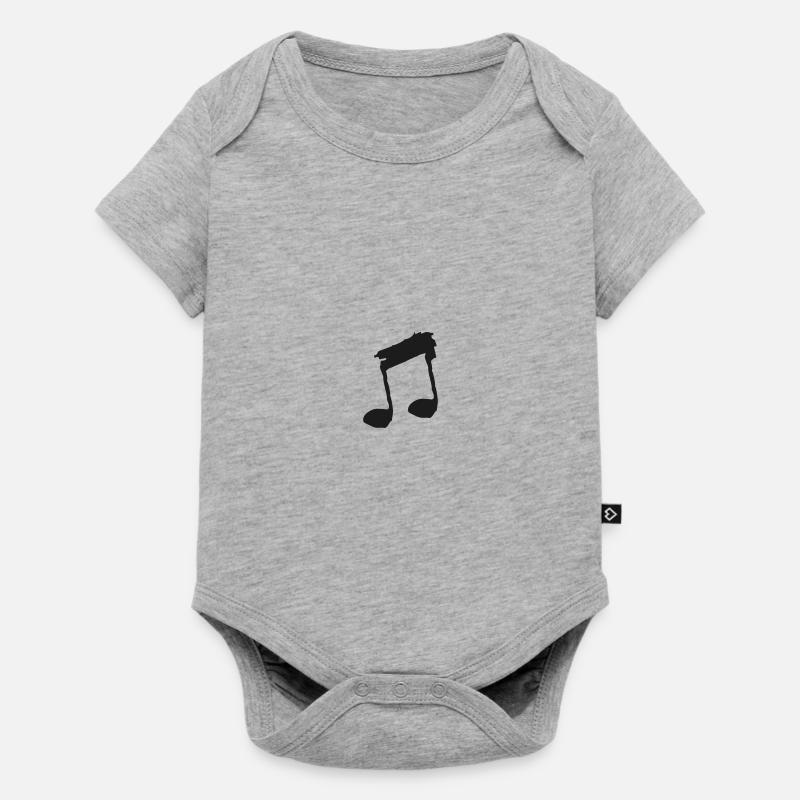 Huitièmes de notes effilochées | Graphique vectoriel - Body à manches courtes Premium Bébé - gris chiné