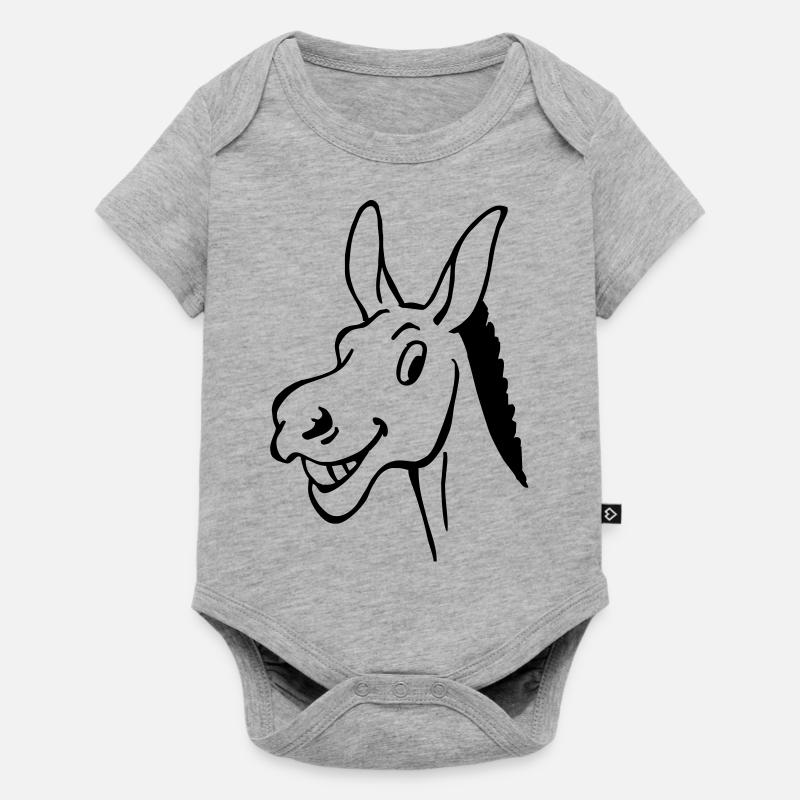 Âne - Body à manches courtes Premium Bébé - gris chiné