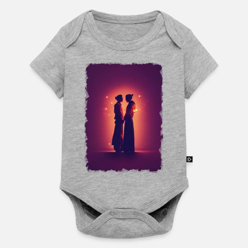 Amour - Body à manches courtes Premium Bébé - gris chiné