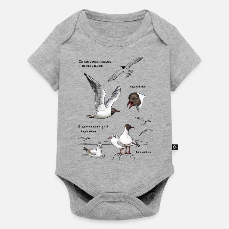 Goélands à tête noire - Body à manches courtes Premium Bébé - gris chiné