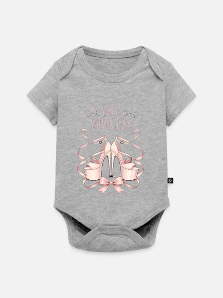 Pole Princess Rosa Highheels - Baby Premium Kurzarmbody - Grau meliert