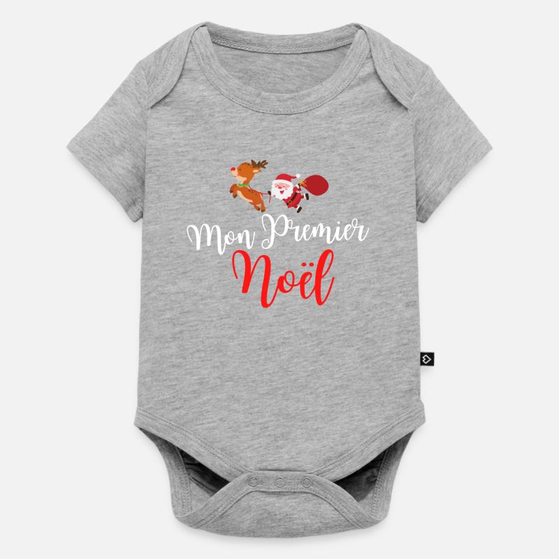 père noel bébé cadeau - Body à manches courtes Premium Bébé - gris chiné