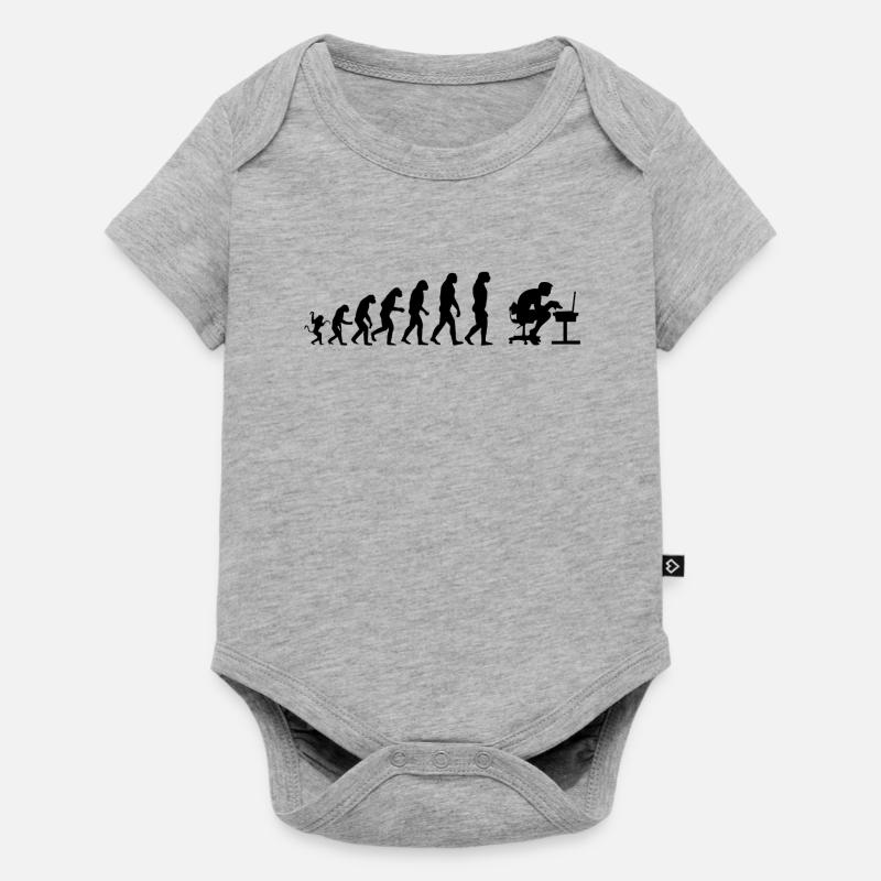 Evolution de l'ordinateur - Body à manches courtes Premium Bébé - gris chiné