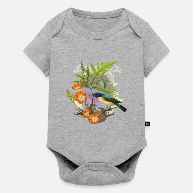 Le nid d'oiseau - Body à manches courtes Premium Bébé - gris chiné
