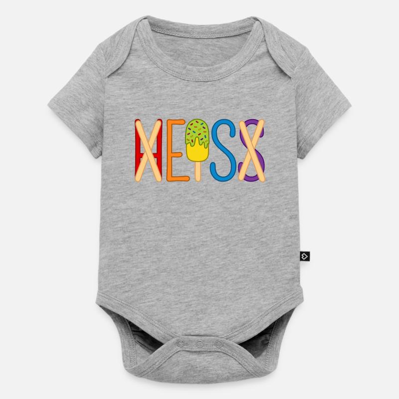 H EIS S - Eis essen - heiß - Sommer - Hitze - Eis - Baby Premium Kurzarmbody - Grau meliert