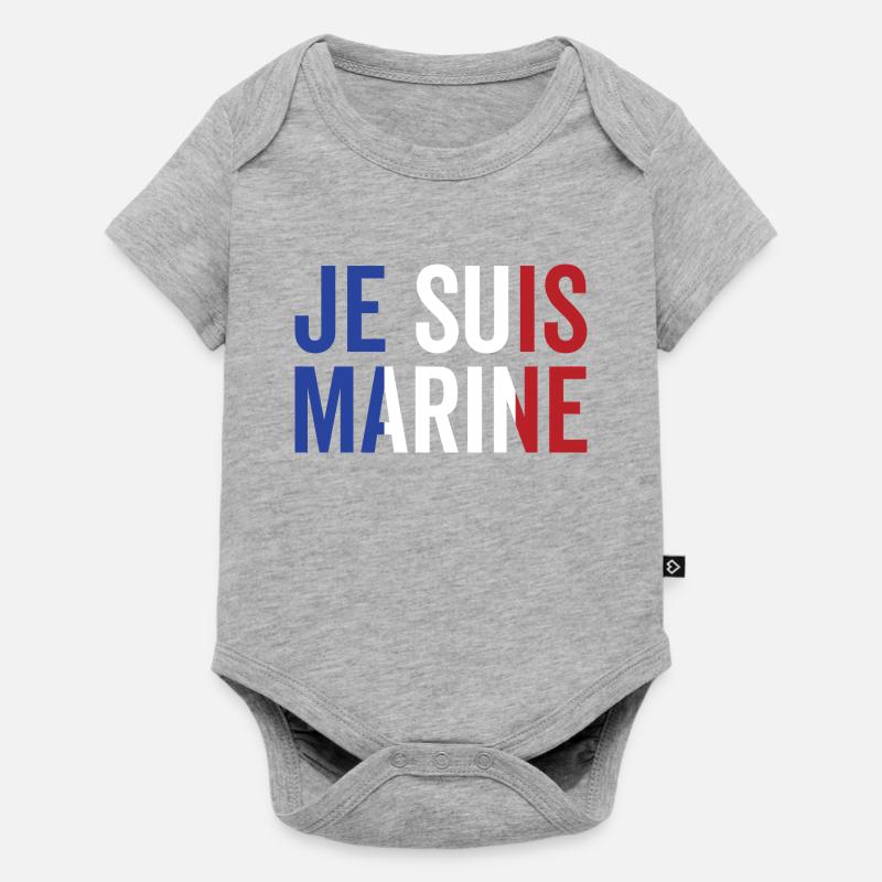 Je suis Marine - Body à manches courtes Premium Bébé - gris chiné
