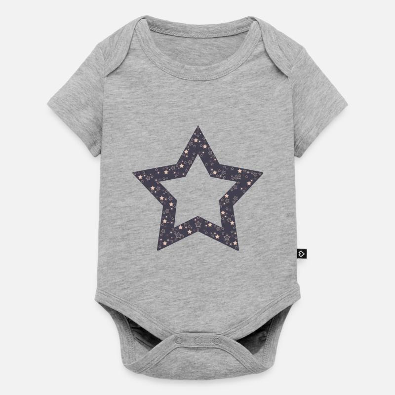 « Étoile étoilée » - Body à manches courtes Premium Bébé - gris chiné