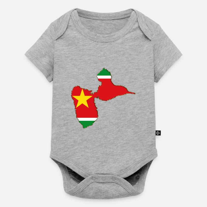 971 Guadelopue Drapeau - Body à manches courtes Premium Bébé - gris chiné