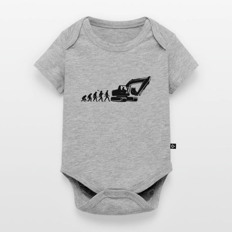 Evolution - driving an excavator - construction site, construction worker Baby Premium short-sleeve bodysuit