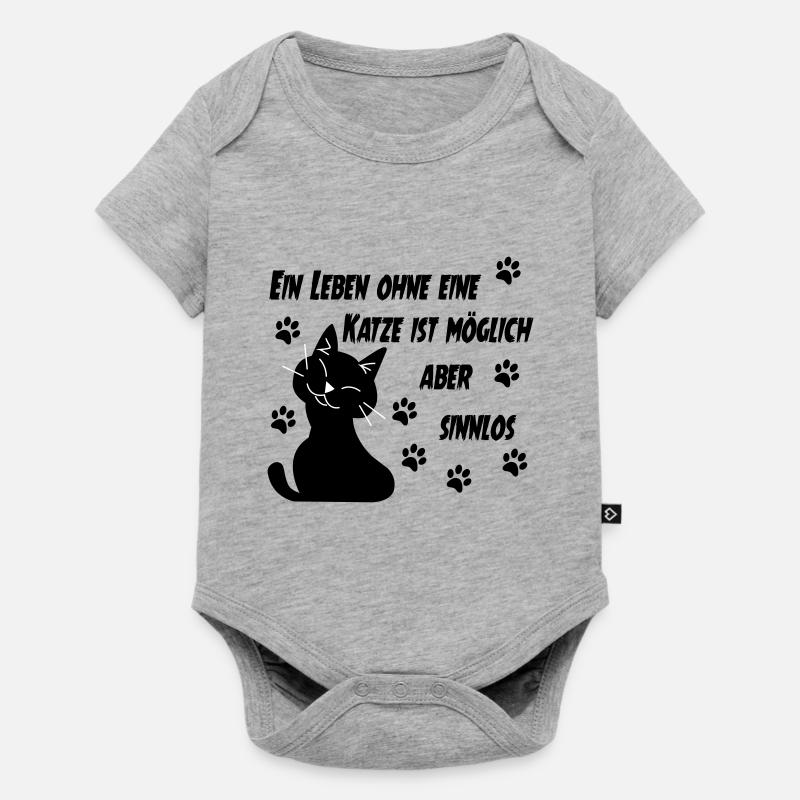 KATZE - KATZE - KATZE - KATZE - Baby Premium Kurzarmbody - Grau meliert