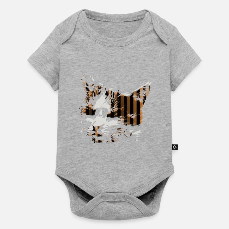 Chat brun - Body à manches courtes Premium Bébé - gris chiné