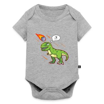 T-Rex Tyrannosaurus Rex Stone Scissors Paper Dino - Baby Premium short-sleeve bodysuit - heather grey - Front