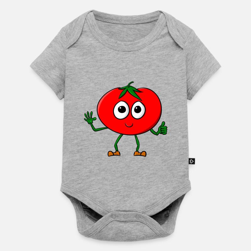 Tomate Comic - Baby Premium Kurzarmbody - Grau meliert