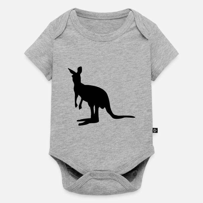 Kangaroo tier - Baby Premium Kurzarmbody - Grau meliert
