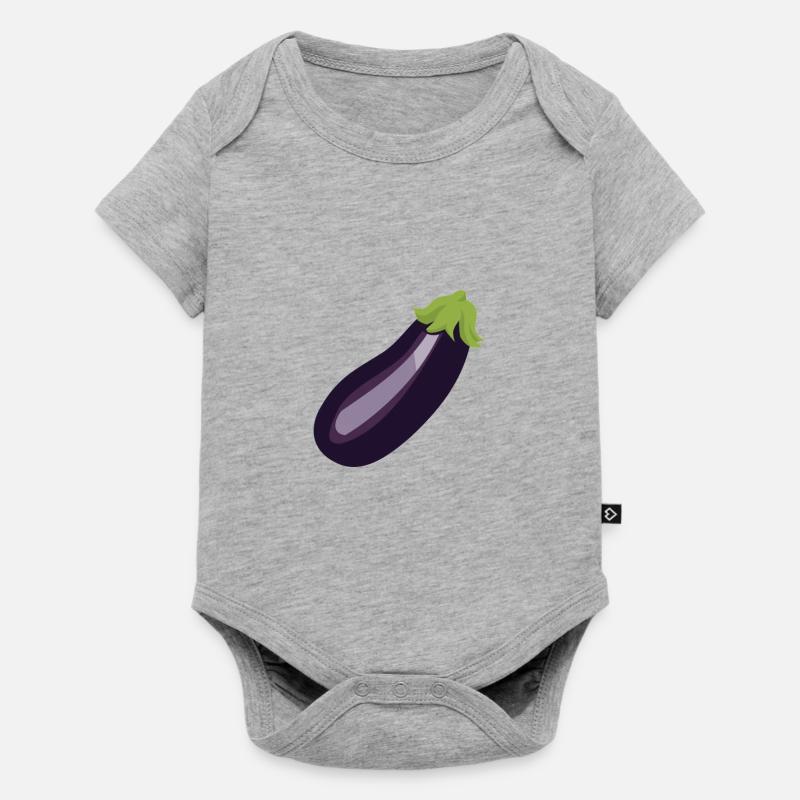 Aubergine - Body à manches courtes Premium Bébé - gris chiné