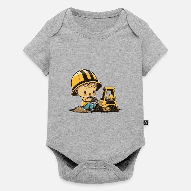 Small construction worker - Baby Premium short-sleeve bodysuit - heather grey