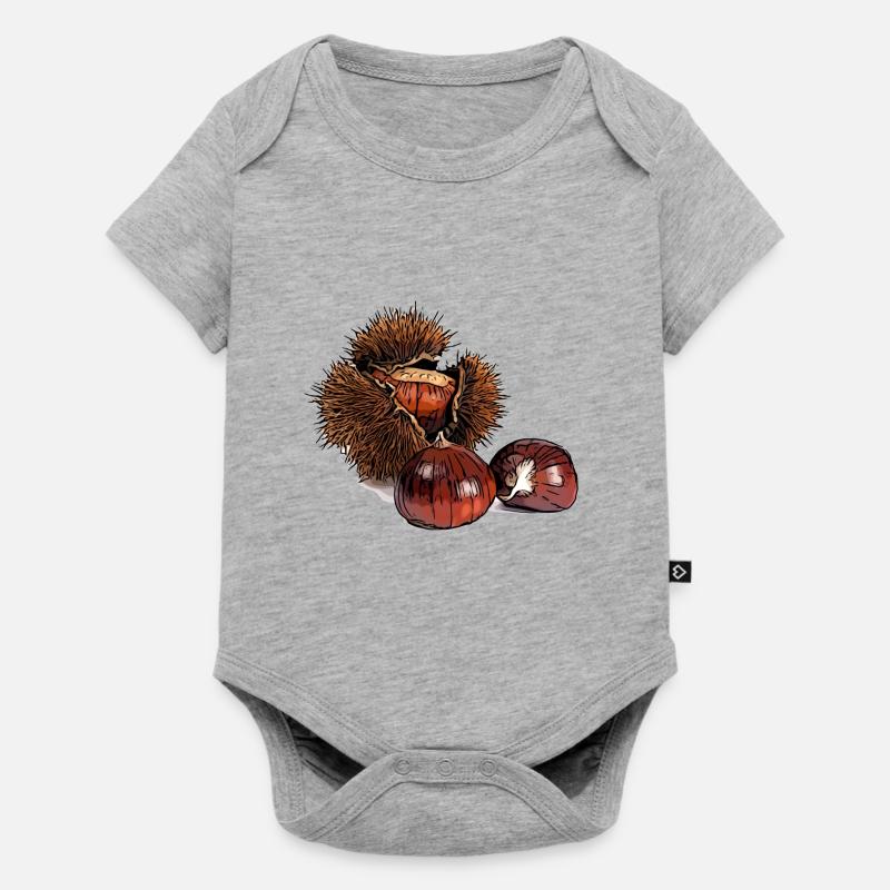 Châtaignes Châtaignes - Body à manches courtes Premium Bébé - gris chiné