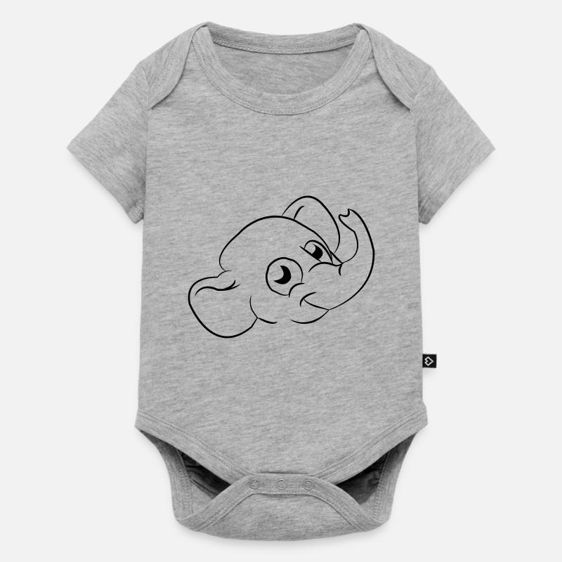 éléphant - Body à manches courtes Premium Bébé - gris chiné