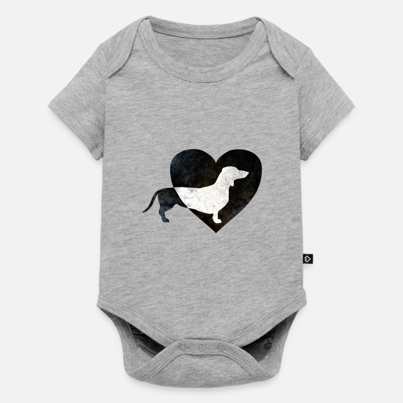 teckel - Body à manches courtes Premium Bébé - gris chiné