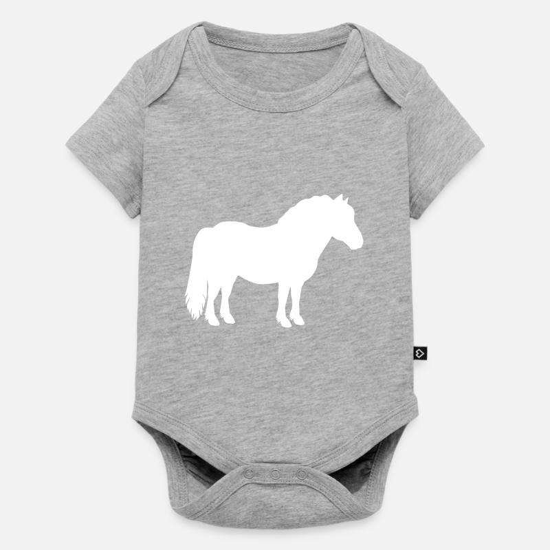 Shetty Shetland poney cheval cavalier dames filles - Body à manches courtes Premium Bébé - gris chiné