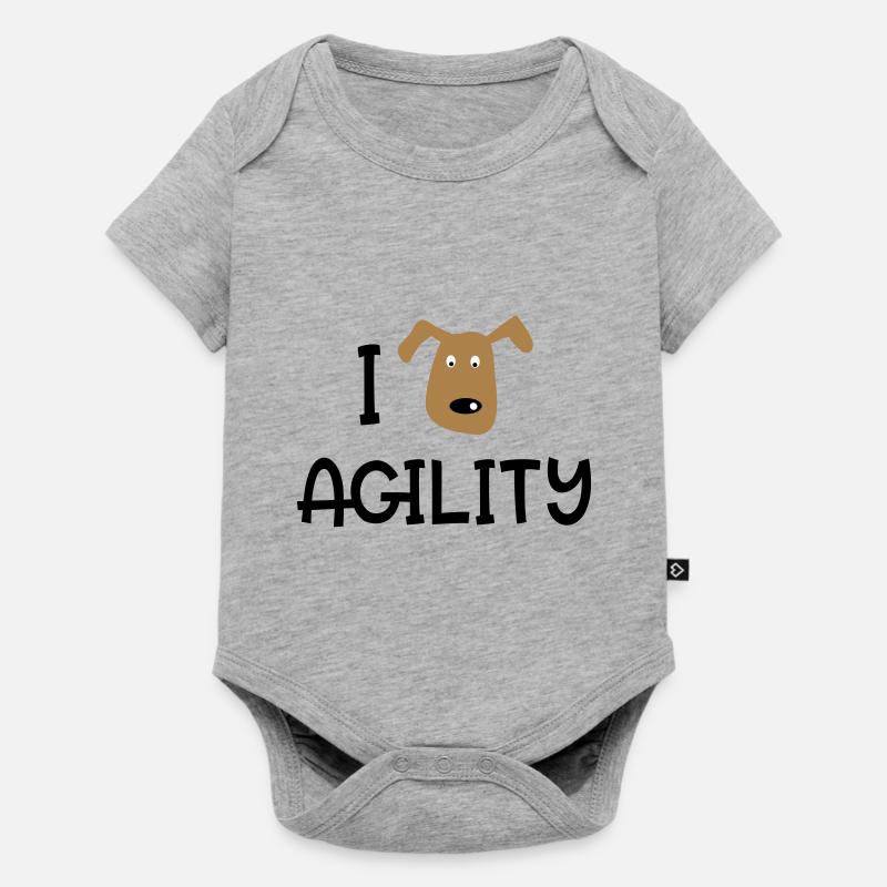 AGILITY - Baby Premium Kurzarmbody - Grau meliert