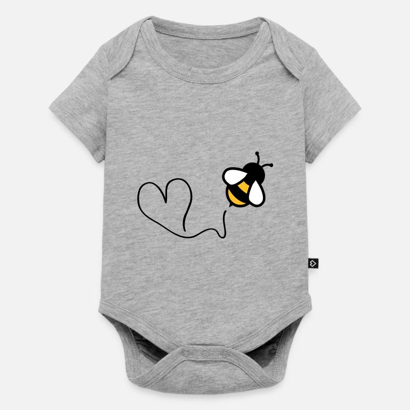 bee heart - Body à manches courtes Premium Bébé - gris chiné