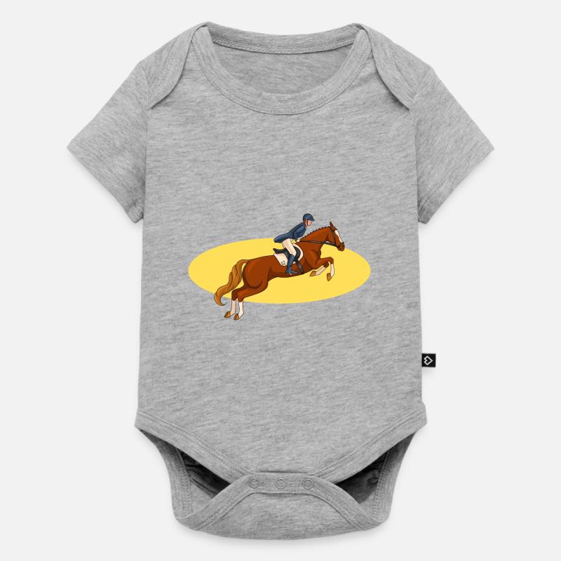 équitation cavalière - Body à manches courtes Premium Bébé - gris chiné