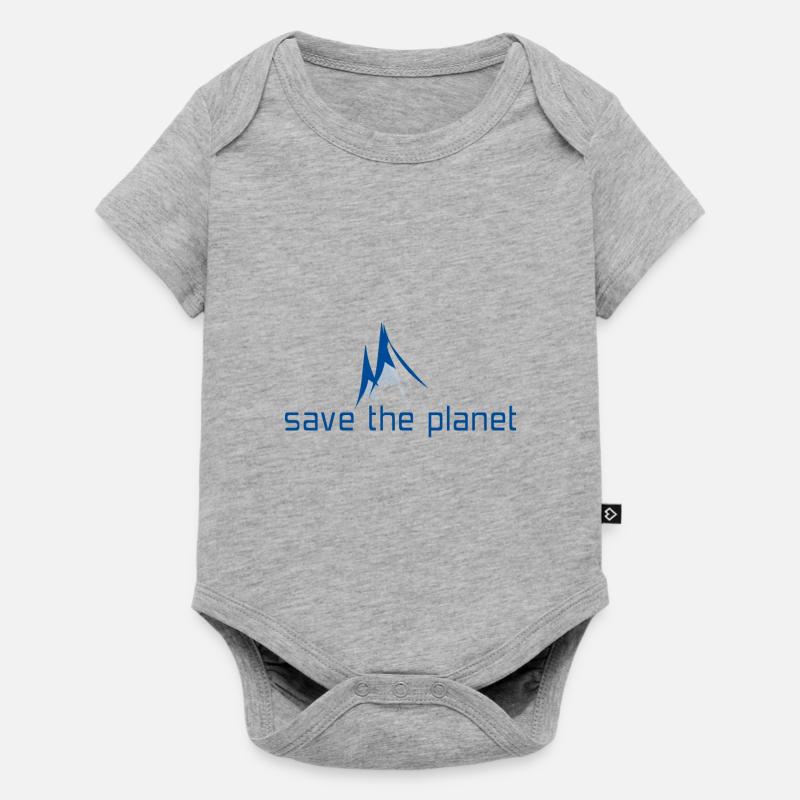 save the Planet - Baby Premium Kurzarmbody - Grau meliert