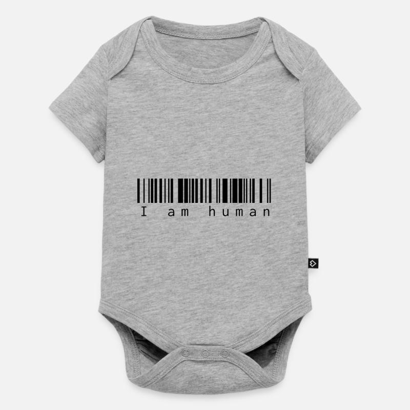 I am humane - Baby Premium short-sleeve bodysuit - heather grey