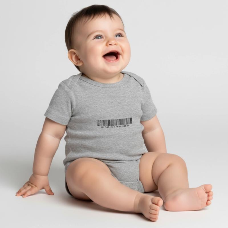 Barcode bar code strip codes Baby Premium short-sleeve bodysuit