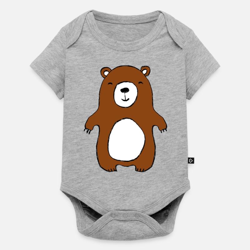 Ours - Body à manches courtes Premium Bébé - gris chiné