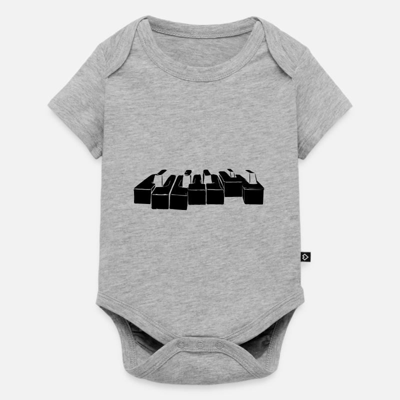 Klavier - Baby Premium Kurzarmbody - Grau meliert