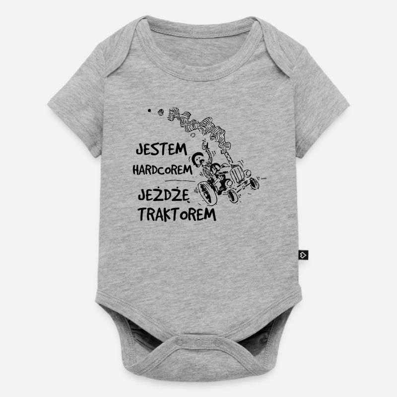 Ich bin ein Hardcorem, der einen Traktor fährt - Baby Premium Kurzarmbody - Grau meliert