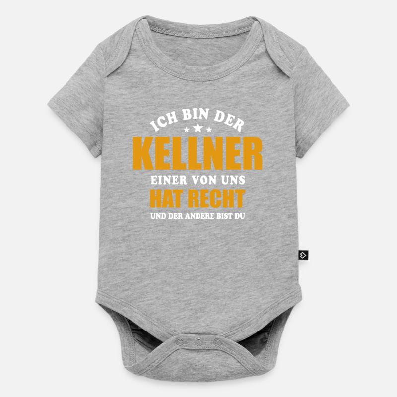Ich bin der Kellner - einer von uns hat Recht - Baby Premium Kurzarmbody - Grau meliert