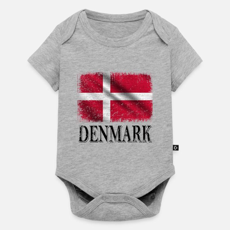 Danemark, drapeau du Danemark - Body à manches courtes Premium Bébé - gris chiné