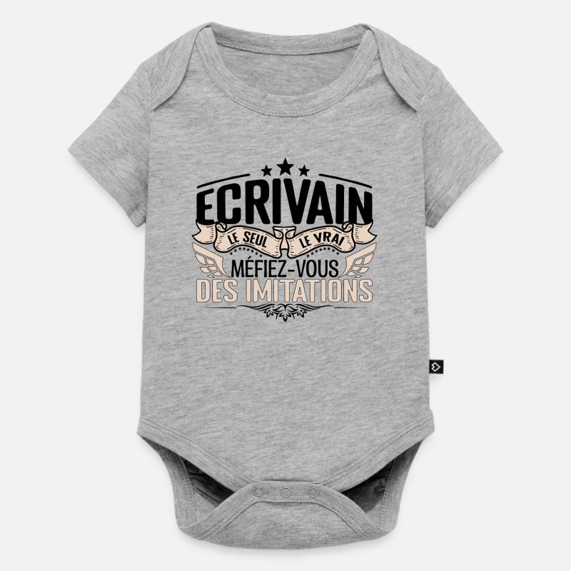 Écrivain cadeau Écrivain le vrai Écrivain - Body à manches courtes Premium Bébé - gris chiné