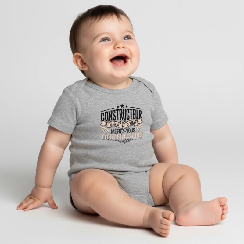 Constructeur cadeau Constructeur le vrai Construct Body à manches courtes Premium Bébé