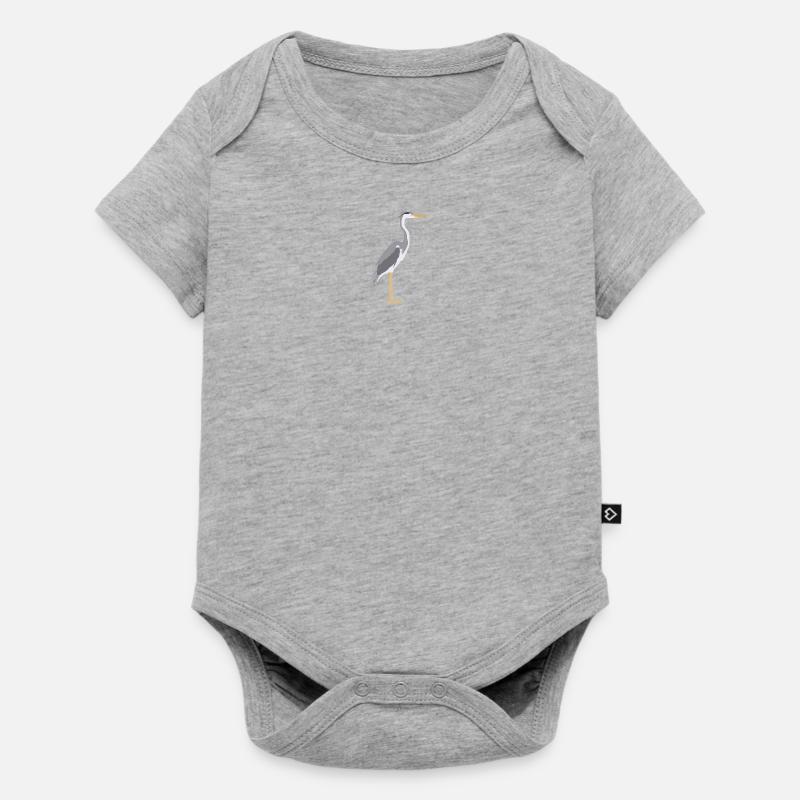 Graureiher - Baby Premium Kurzarmbody - Grau meliert