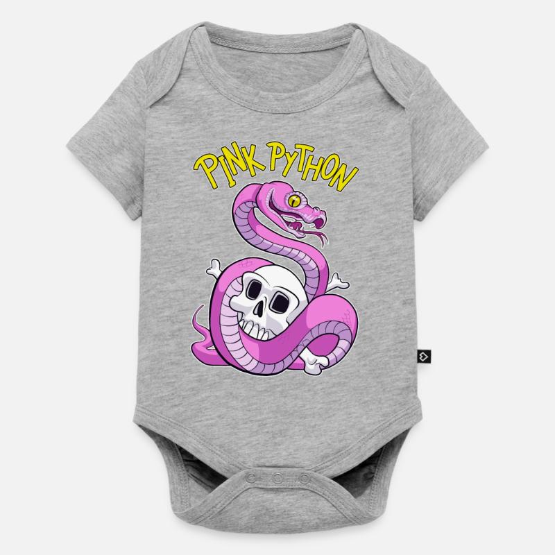 Pink Python - Baby Premium Kurzarmbody - Grau meliert