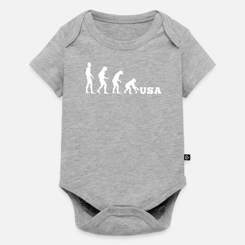 USA Evolution Backwards - Baby Premium short-sleeve bodysuit - heather grey