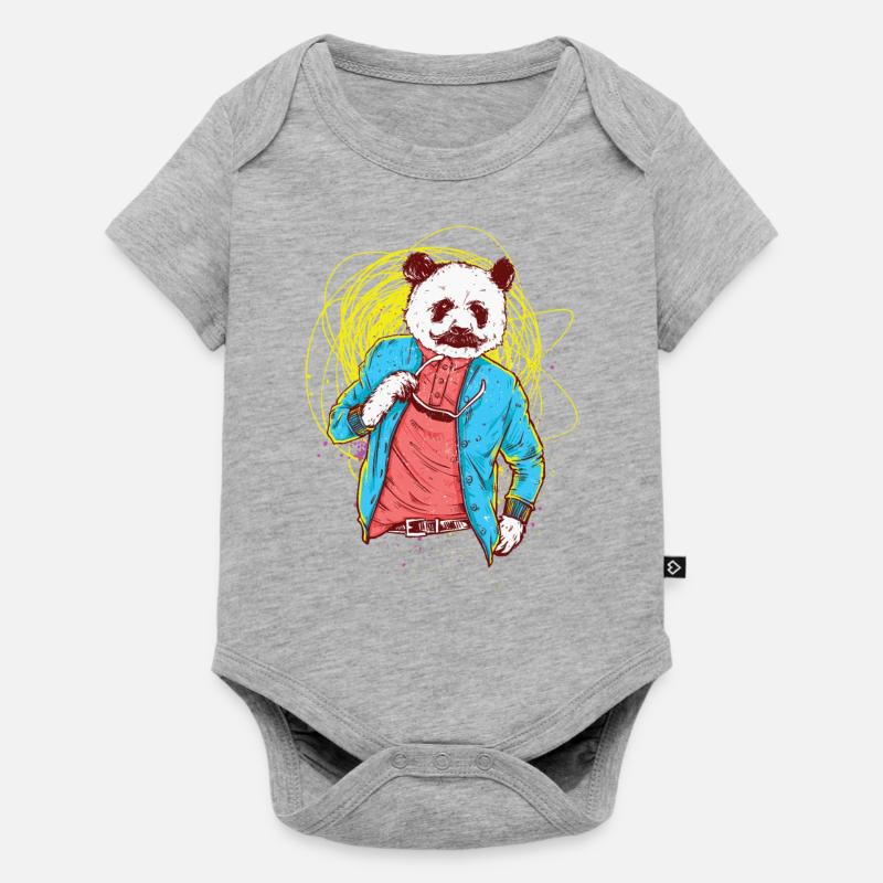 Panda - Body à manches courtes Premium Bébé - gris chiné