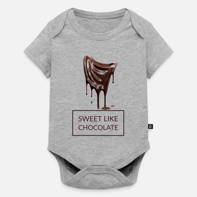 Sucré comme du chocolat - Body à manches courtes Premium Bébé - gris chiné