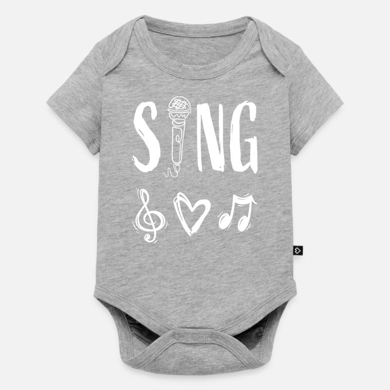 Musique Chanteuse Chanteuse Microphone - Body à manches courtes Premium Bébé - gris chiné
