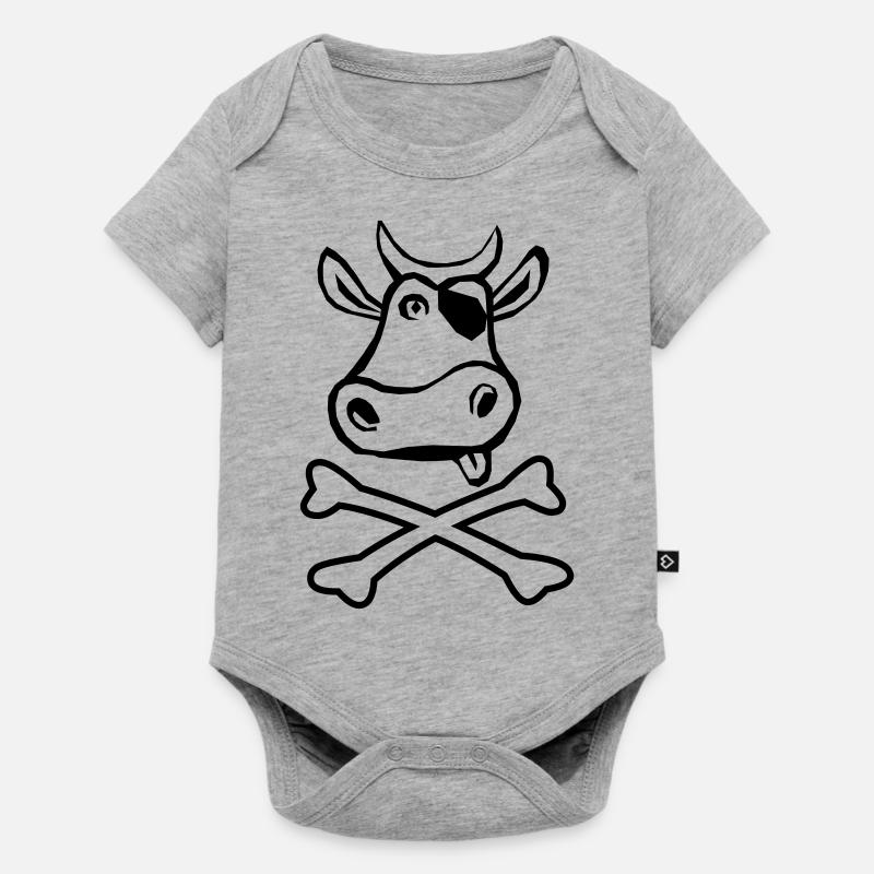 kuhpirat - Baby Premium Kurzarmbody - Grau meliert