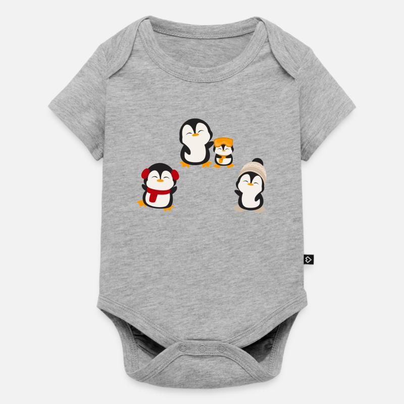 manchot - Body à manches courtes Premium Bébé - gris chiné