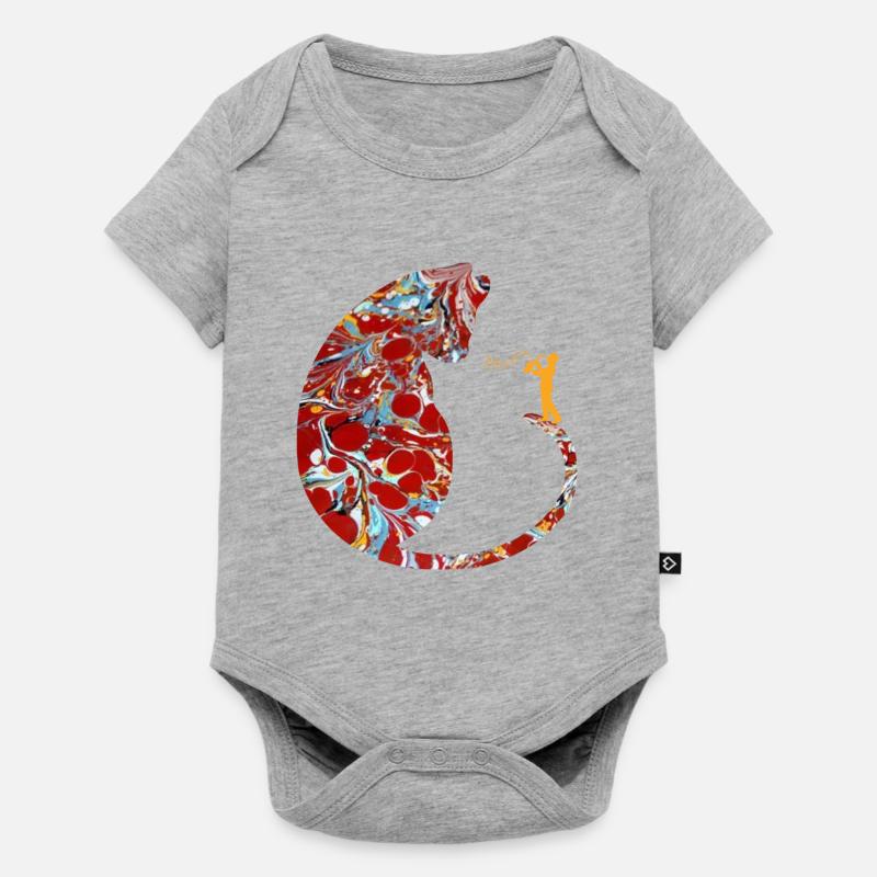 chat avec saxophone e 251 - Body à manches courtes Premium Bébé - gris chiné